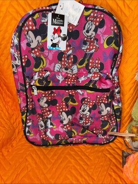 Disney Minnie Mouse Pink and Black Kids Backpack